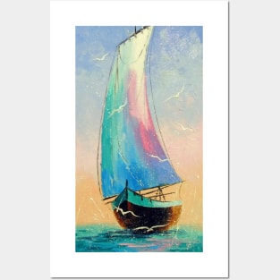 Sailboat in the sea Posters and Art